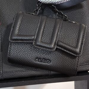 ALDO Mini Bag w Black Chain Strap And Sporty Black Tote With Shoulder Strap